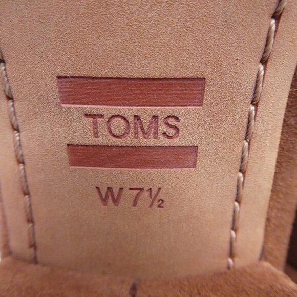 Toms Evie Brown Suede Heeled Ankle Boots Womens 7.5 - Picture 12 of 13